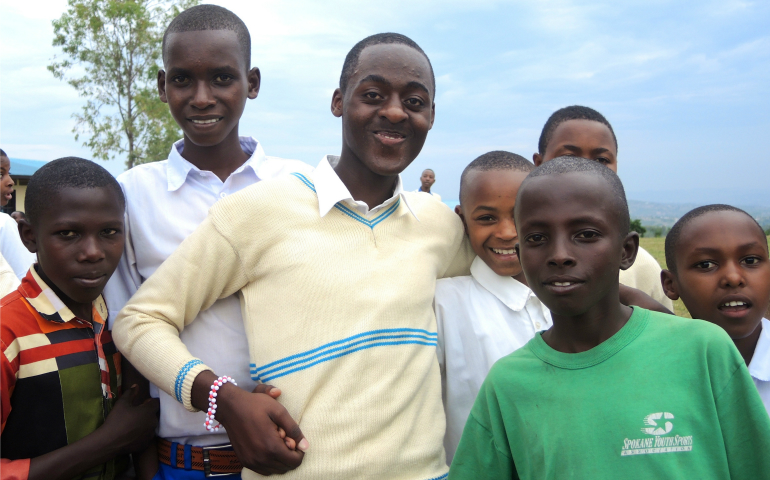 Boys at the Bernadine Sisters School in Kamonyi, Rwanda. Children are on vacation for a month from late March to mid-April, a time when emotions run high as the country observes the national memorial day on April 7. (GSR photo/Melanie Lidman)