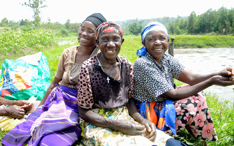 These are some of the Hutu and Tutsi women involved in a fishing project cooperative called Dususuruke ("Warm Solidarity"), which concentrates on both psychological reconciliation and economic empowerment, in the village of Gisagara. (GSR photo / Melanie Lidman)