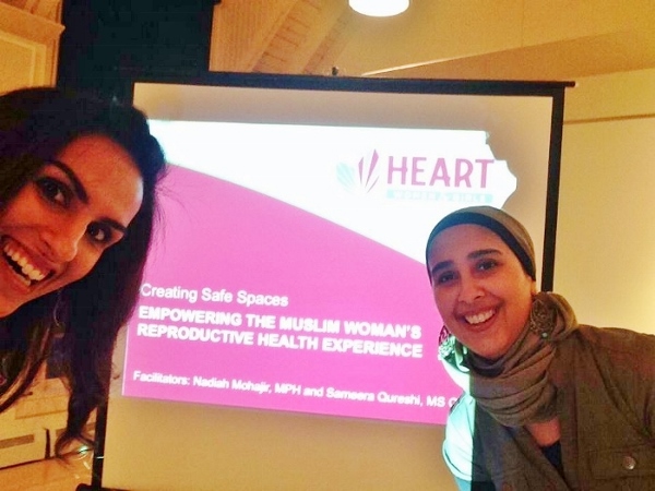 Sameera Qureshi, a facilitator with the organization Heart Women and Girls, and Nadiah Mohajir. (Courtesy of Heart Women and Girls)