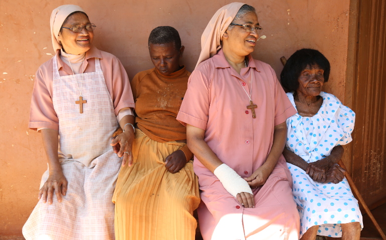 Sr. Roslin Thalakotture, left, and Sr. Rosily Kokandan are two of three sisters from the Society of Nirmala Dasi Sisters running St. Mary’s Village for aged and incapacitated women in Sagana, Central Kenya. (Lilian Muendo)