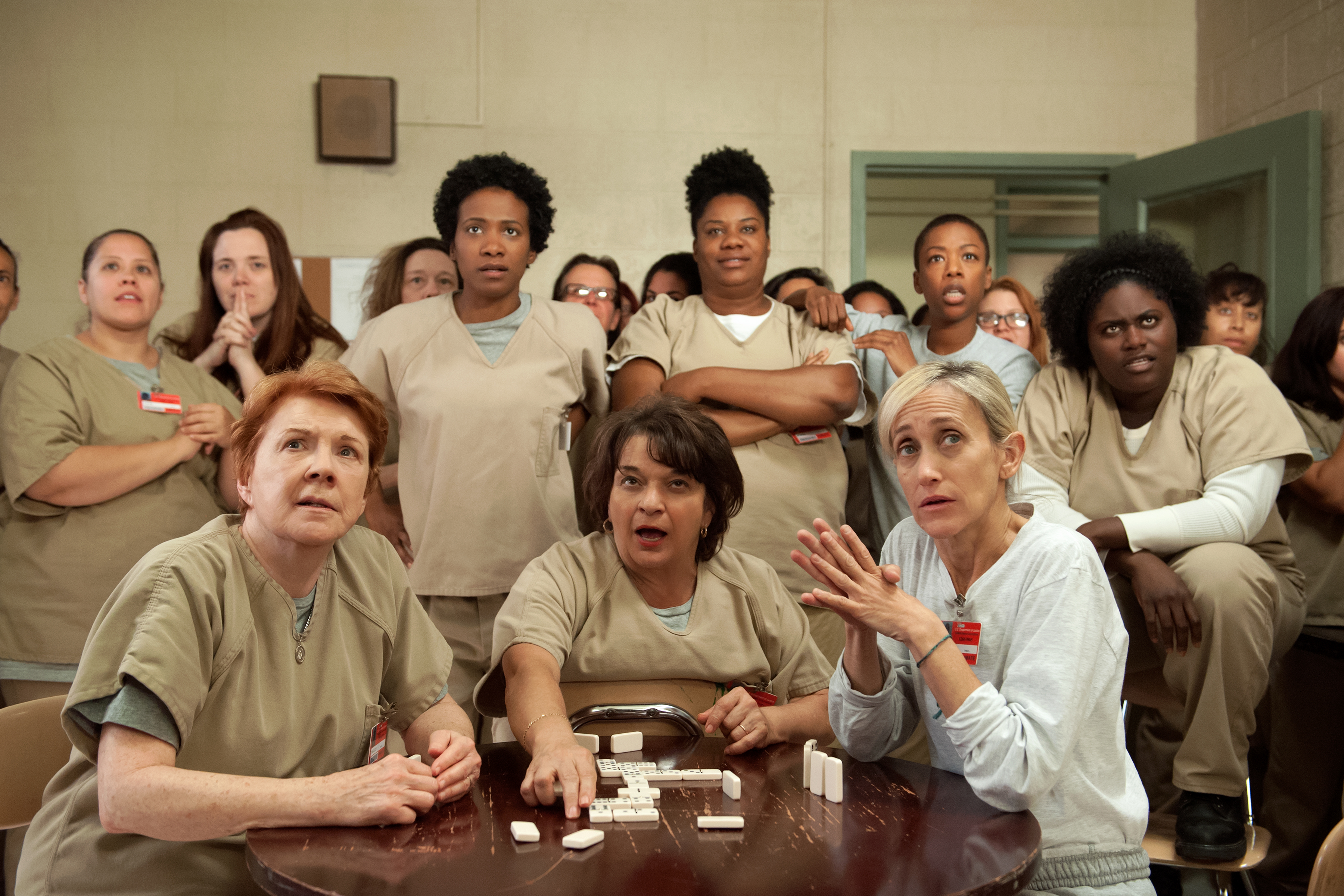Beth Fowler (below, left) plays Sr. Jane Ingalls in a scene from season three of "Orange is the New Black." (photo courtesy of Netflix)
