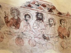 A 12th-century Spanish fresco depicts the Last Supper. (Newscom/Prisma/Album)