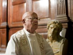 Fr. Gregorcz Pawlowski at St. Peter's Church in Jaffa, Israel (Jonathan Bloom)