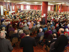 Irish Catholics gather in Dublin May 7 for a meeting hosted by the Association of Catholic Priests. (Photos by John McElroy)