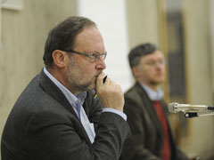 Jesuit Fr. Martin Maier participates in a workshop on liberation theology in April at Missionshaus St. Gabriel, the Divine Word Missionaries' center in Austria, near Vienna. (Christian Tauchner, SVD)