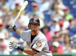The San Francisco Giants' Emmanuel Burriss in action against the Washington Nationals June 8 (Icon SMI)