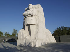 A 30-foot sculpture of the Rev. Martin Luther King Jr. is seen Aug. 22 at a memorial to the civil rights leader on the National Mall in Washington. (CNS/Bob Roller)