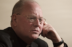 Cardinal-designate Timothy M. Dolan of New York is pictured after an interview with Catholic News Service in Rome Feb. 13. (CNS photo/Paul Haring)