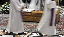 The coffin of Cardinal Carlo Maria Martini is seen during his funeral Mass at the cathedral in Milan Sept. 3. (CNS/Reuters/Paolo Bona)