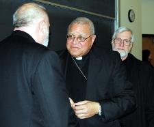 Bishop George Murry of the Youngstown diocese speaks to attendees at an immigration conference in Kansas City, Mo. Feb. 5. (NCR photo/Zoe Ryan)