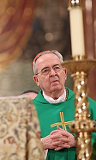 Cardinal Rigali is pictured during the Vigil for Life at the Basilica of the National Shrine of the Immaculate Conception in Washington earlier this year. (CNS photo/Nancy Wiechec)