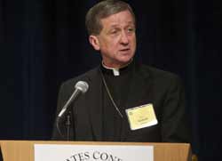 Bishop Blase J. Cupich of Spokane, Wash., chairman of the U.S. bishops' Committee on the Protection of Children and Young People, speaks during the opening session of the bishops' annual spring meeting near Seattle in Bellevue, Wash., June 15. (CNS photo /Stephen Brashear)