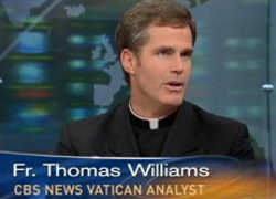 Screen grab of Fr. Thomas Williams in a television appearance.