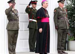 Archbishop Giuseppe Leanza was received in Dublin as papal nuncio to Ireland in 2008. (CNS)