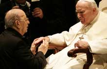 Fr. Marcial Maciel and Pope John Paul II (CNS photo)