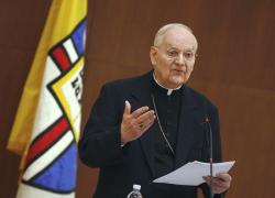 Bishop Donald W. Trautman of Erie, Pa., presents the third annual Frederick R. McManus Memorial Lecture at The Catholic University of America in Washington Oct. 22. (CNS)