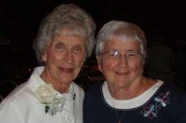 Brennan (left) with Mercy Sister Theresa Kane