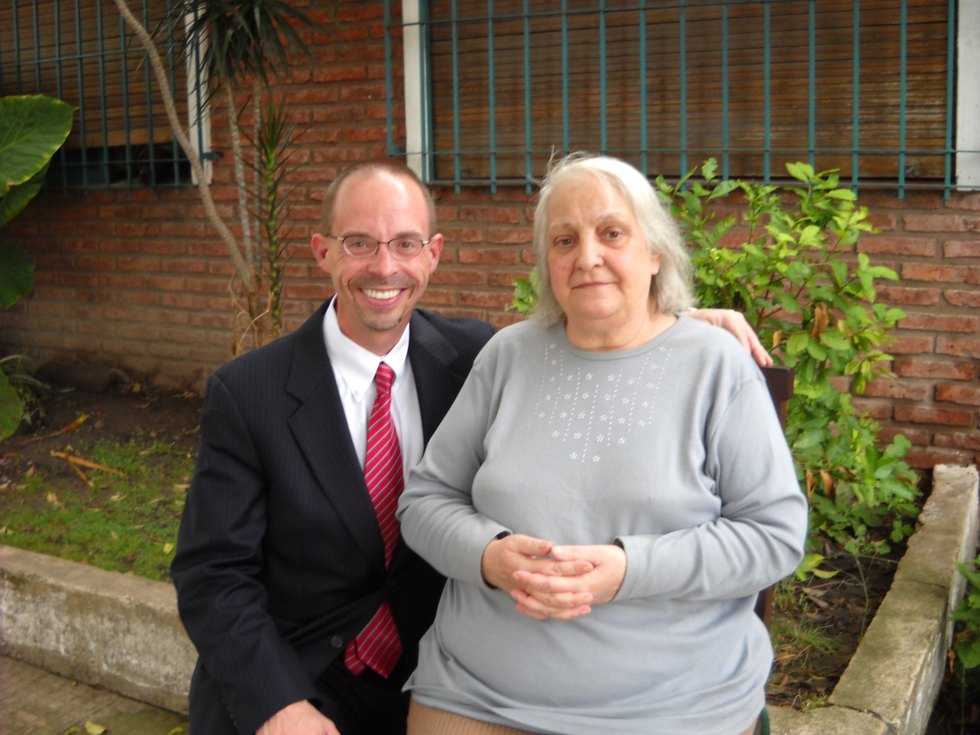 NCR senior correspondent John Allen with Maria Elena Bergoglio, the lone surviving sibling of Pope Francis