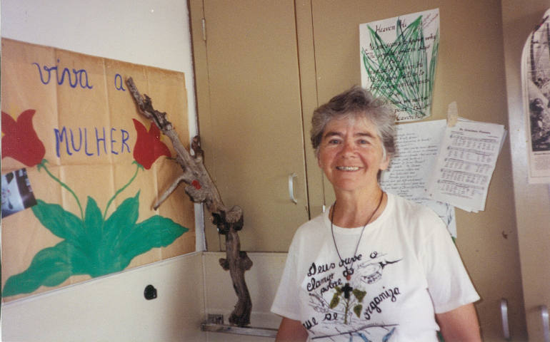 Notre Dame de Namur Sr. Dorothy Stang in her dorm room in 1992 at the Institute in Culture and Creation Spirituality at Holy Names University, in Oakland, Calif. (Sharon Abercrombie)