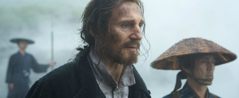 Liam Neeson stars in a scene from the movie "Silence." (CNS photo/Paramount)