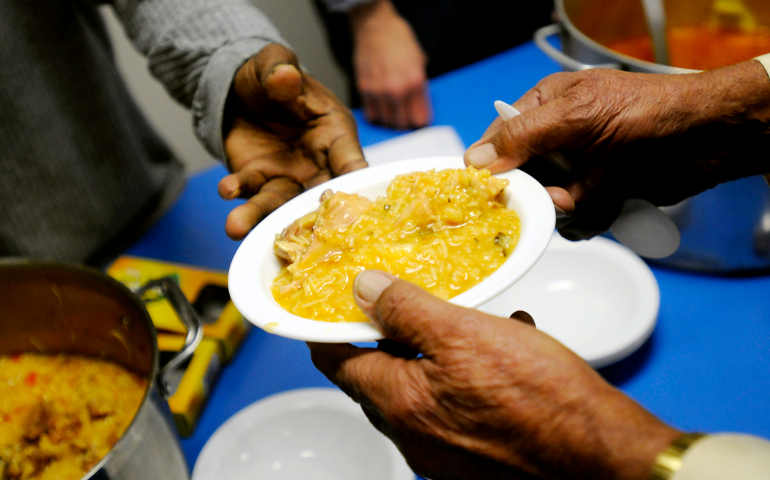 " ... for coffee at all hours, soup and bread for table talk" (CNS photo)