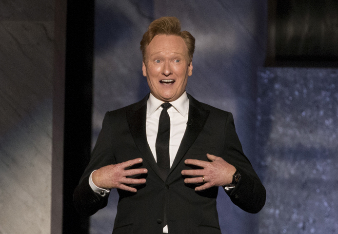 Comedian Conan O’Brien speaks at the American Film Institute’s 43rd Life Achievement Award at the Dolby Theatre in Hollywood on June 4, 2015. (Reuters/Mario Anzuoni)