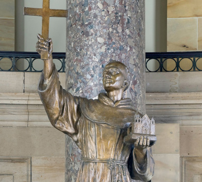 This statue of Father Junipero Serra was given to the National Statuary Hall Collection by California in 1931. (Architect of the Capitol)
