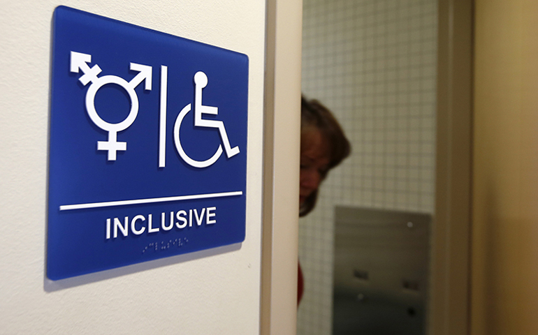 A gender-neutral bathroom is seen at the University of California, Irvine in Irvine, California on Sept. 30, 2014. (Photo courtesy of Reuters/Lucy Nicholson)