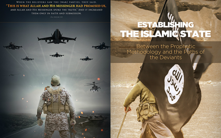 Pages from a Rumiyah magazine published by Islamic State in 2017.