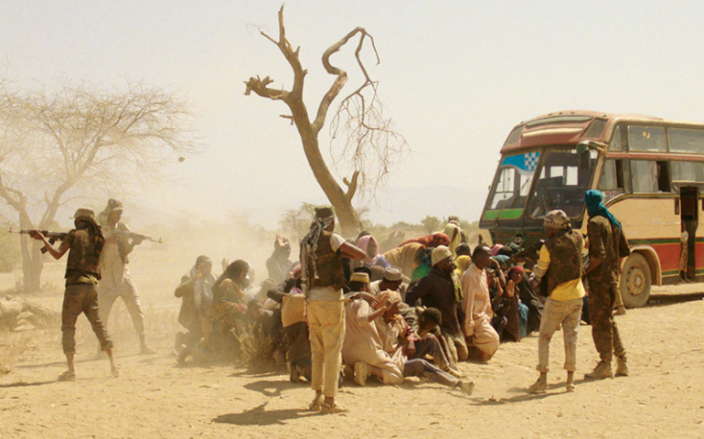 A scene from the "Watu Wote" film, based on the militant ambush of a Mandera, Kenya, bus in December 2015. (Hamberg Media School)