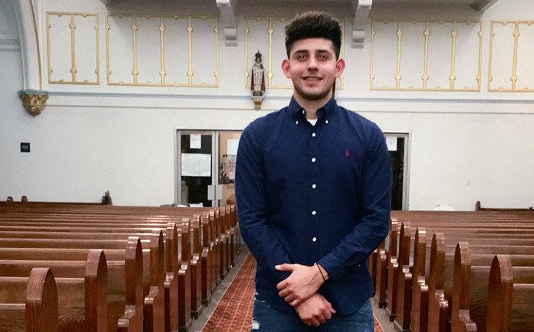 : Ricardo Ortiz, whose parents are in the U.S. illegally, at Blessed Sacrament Catholic Church in Houston. (Courtesy of Ricardo Ortiz)