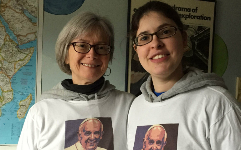 Caitlin and Malory Hendel, before heading out to the Women’s March in Topeka, Kansas, Jan. 21. (John Hendel III)