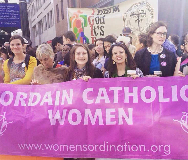 Women's ordination advocates in Washington Sept. 24 (Photo/Molly Butler)