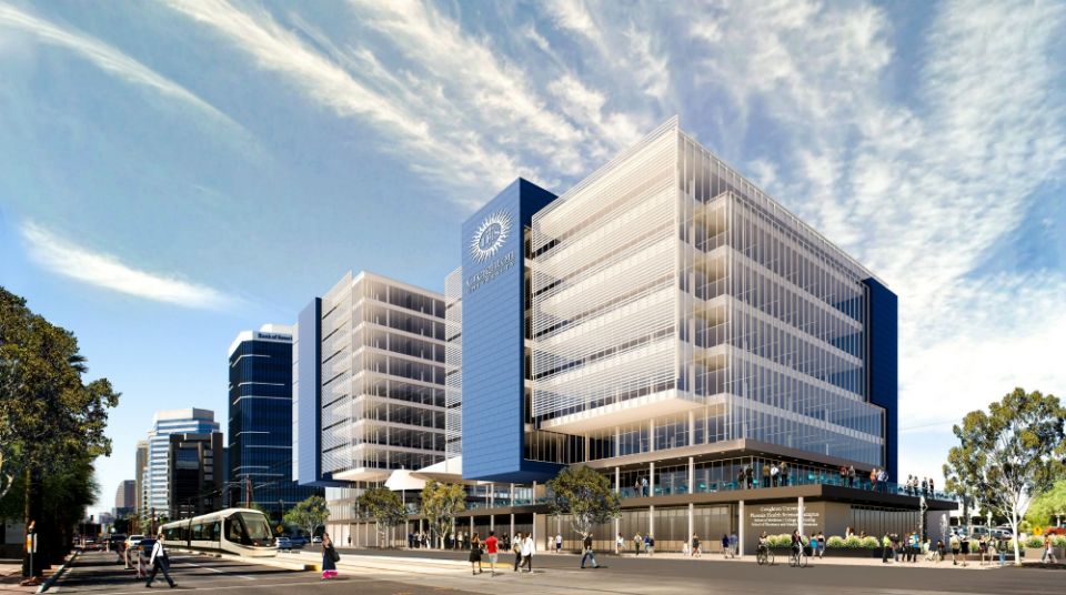 A rendering of Creighton University's planned health sciences campus in Phoenix (Creighton University) A rendering of Creighton University's planned health sciences campus in Phoenix (Creighton University)