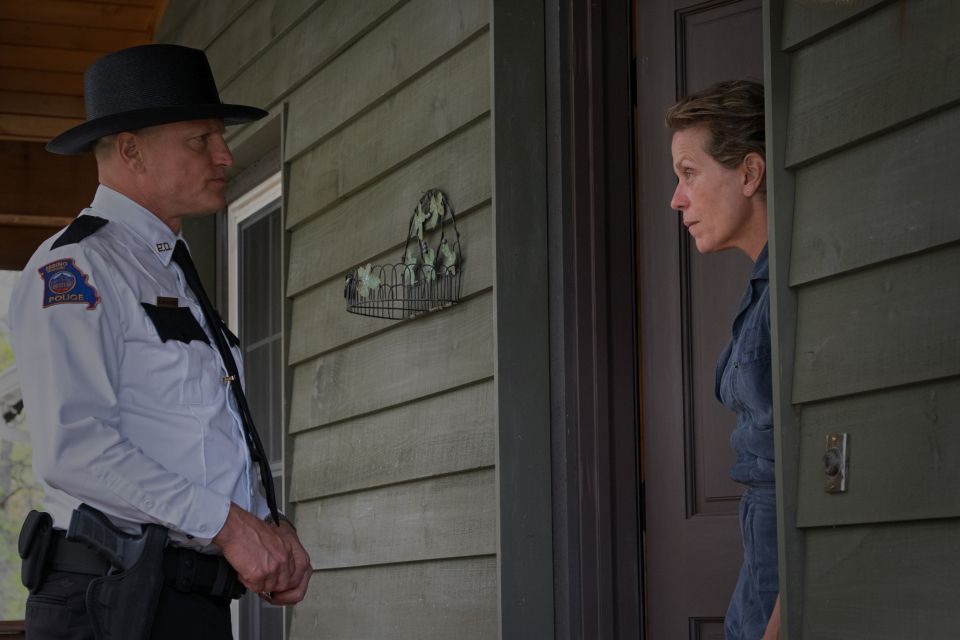 Woody Harrelson and Frances McDormand in the film "Three Billboards Outside Ebbing, Missouri." (Twentieth Century Fox/Merrick Morton) Woody Harrelson and Frances McDormand in the film "Three Billboards Outside Ebbing, Missouri." (Twentieth Century Fox/Merrick Morton)