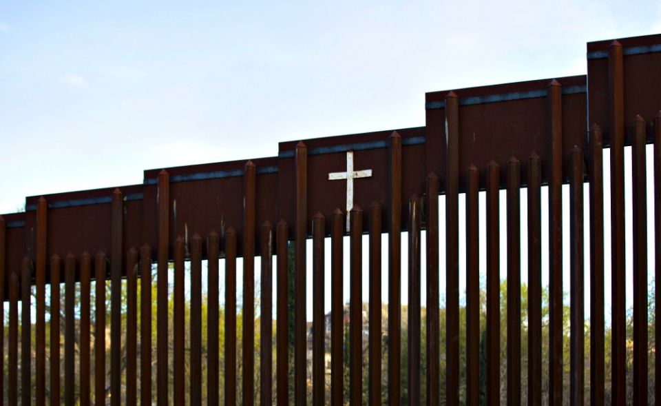 The bollard steel border fence splits the U.S. from Mexico in this view west of central Nogales, Arizona, Feb. 19. (CNS/Nancy Wiechec) The bollard steel border fence splits the U.S. from Mexico in this view west of central Nogales, Arizona, Feb. 19. (CNS/Nancy Wiechec)