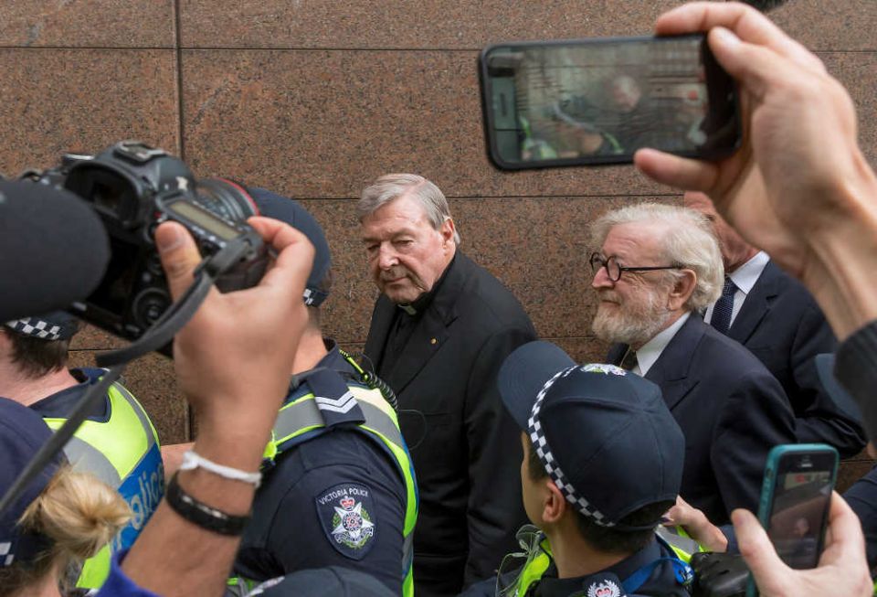 Australian Cardinal George Pell leaving the Melbourne Magistrates' Court in Australia July 26, 2017. (CNS/Mark Dadswell, Reuters)