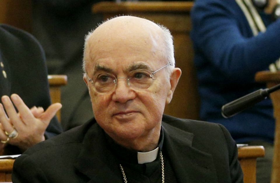 Archbishop Carlo Maria Viganò attends a conference on the 1968 encyclical "Humanae Vitae" in Rome Oct. 28, 2017. (CNS/Paul Haring) Archbishop Carlo Maria Viganò attends a conference on the 1968 encyclical "Humanae Vitae" in Rome Oct. 28, 2017. (CNS/Paul Haring)