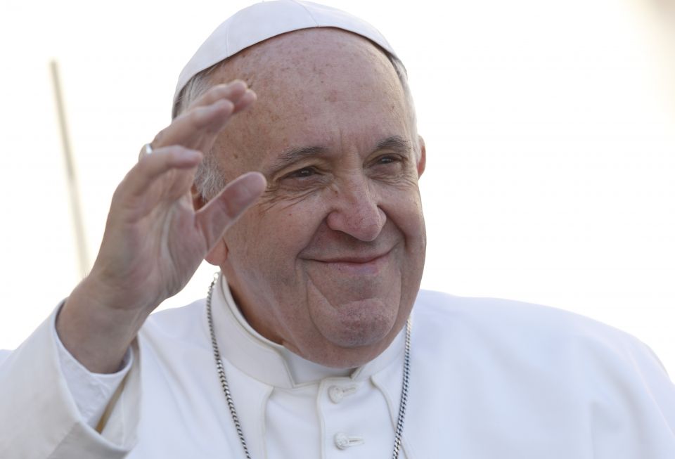 Pope Francis waves as he arrives for his general audience in St. Peter's Square at the Vatican March 14. (CNS/Paul Haring) Pope Francis waves as he arrives for his general audience in St. Peter's Square at the Vatican March 14. (CNS/Paul Haring)