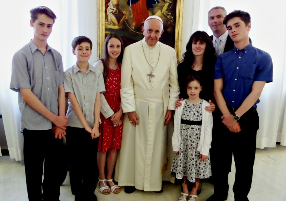 Pope Francis is pictured with author Stephen Walford and family at Casa Santa Maria at the Vatican in July 2017. (CNS/Courtesy of Stephen Walford) Pope Francis is pictured with author Stephen Walford and family at Casa Santa Maria at the Vatican in July 2017. (CNS/Courtesy of Stephen Walford)