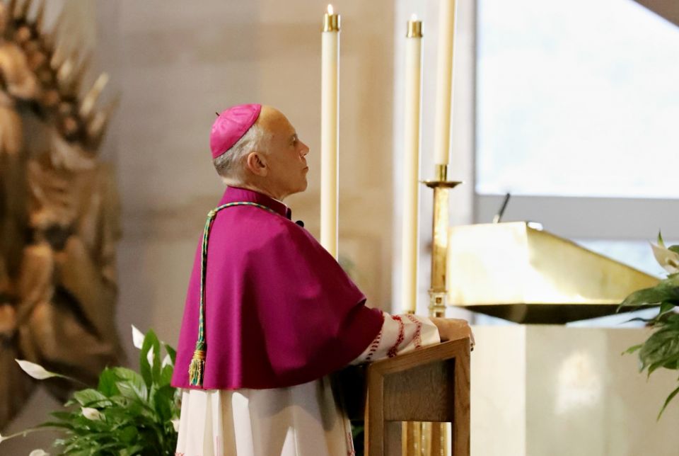 San Francisco Archbishop Salvatore Cordileone leads the rosary at the Cathedral of St. Mary of the Assumption before Mass to conclude the Novena for Life Aug. 11. (CNS/Archdiocese of San Francisco Office of Human Life & Dignity/Debra Greenblat) San Francisco Archbishop Salvatore Cordileone leads the rosary at the Cathedral of St. Mary of the Assumption before Mass to conclude the Novena for Life Aug. 11. (CNS/Archdiocese of San Francisco Office of Human Life & Dignity/Debra Greenblat)