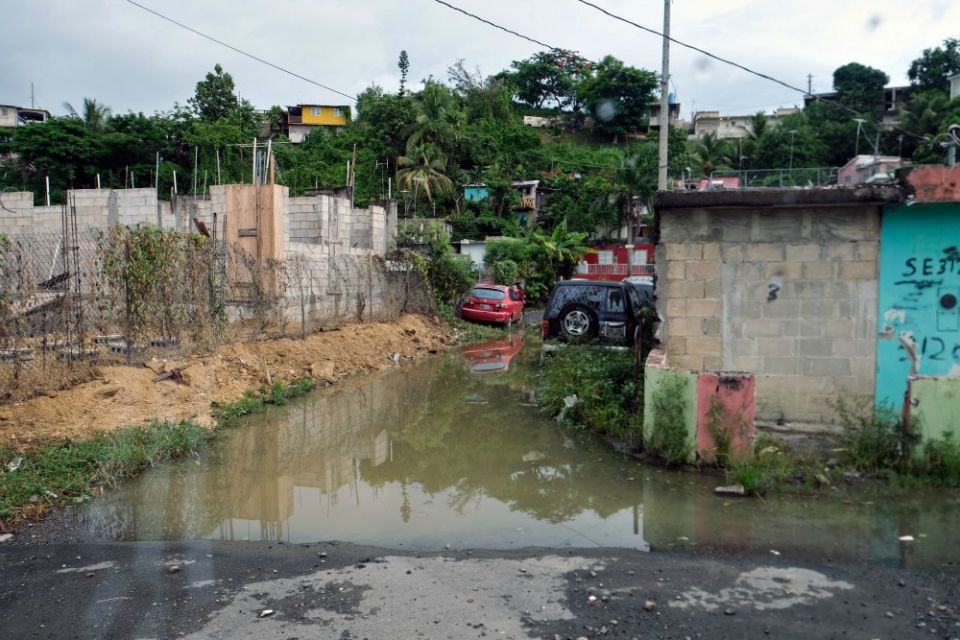 A road flooded by Hurricane Dorian is seen in Canovanas, Puerto Rico, Aug. 28. (CNS/Reuters/Gabriella N. Baez)
