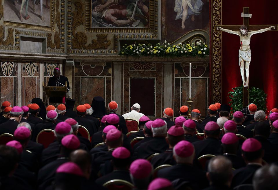Pope Francis, cardinals and bishops attend a penitential liturgy during a meeting on the protection of minors in the church Feb. 23, 2019, at the Vatican. (CNS/Evandro Inetti, pool) Pope Francis, cardinals and bishops attend a penitential liturgy during a meeting on the protection of minors in the church Feb. 23, 2019, at the Vatican. (CNS/Evandro Inetti, pool)