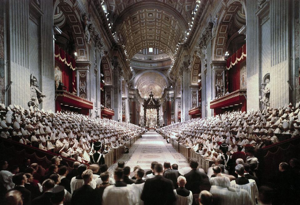 The opening session of the Second Vatican Council in St. Peter's Basilica at the Vatican Oct. 11, 1962. In the Dogmatic Constitution on the Church, the council described the family as the "domestic church." (CNS/Catholic Press Photo/Giancarlo Giuliani) The opening session of the Second Vatican Council in St. Peter's Basilica at the Vatican Oct. 11, 1962. In the Dogmatic Constitution on the Church, the council described the family as the "domestic church." (CNS/Catholic Press Photo/Giancarlo Giuliani)