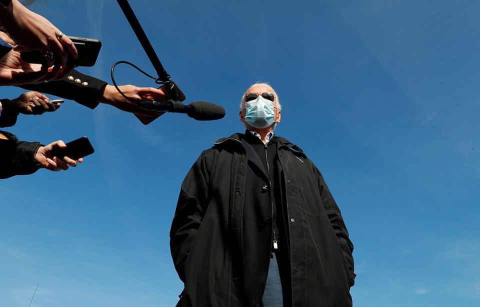 President-elect Joe Biden speaks to reporters Dec. 15, 2020, as he departs New Castle, Delaware, for travel to Georgia to campaign for Democratic senatorial candidates. (CNS/Reuters/Mike Segar) President-elect Joe Biden speaks to reporters Dec. 15, 2020, as he departs New Castle, Delaware, for travel to Georgia to campaign for Democratic senatorial candidates. (CNS/Reuters/Mike Segar)