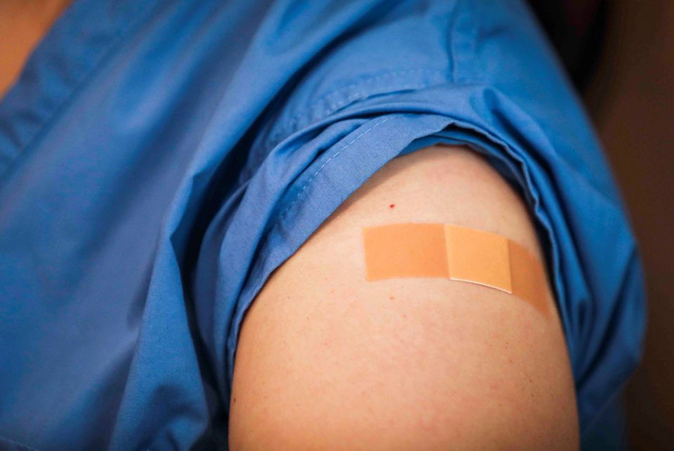 A Band-Aid is seen on the arm of a COVID-19 vaccinated person at Boston Medical Center Dec. 16, 2020. (CNS/Erin Clark, Pool via Reuters) A Band-Aid is seen on the arm of a COVID-19 vaccinated person at Boston Medical Center Dec. 16, 2020. (CNS/Erin Clark, Pool via Reuters)