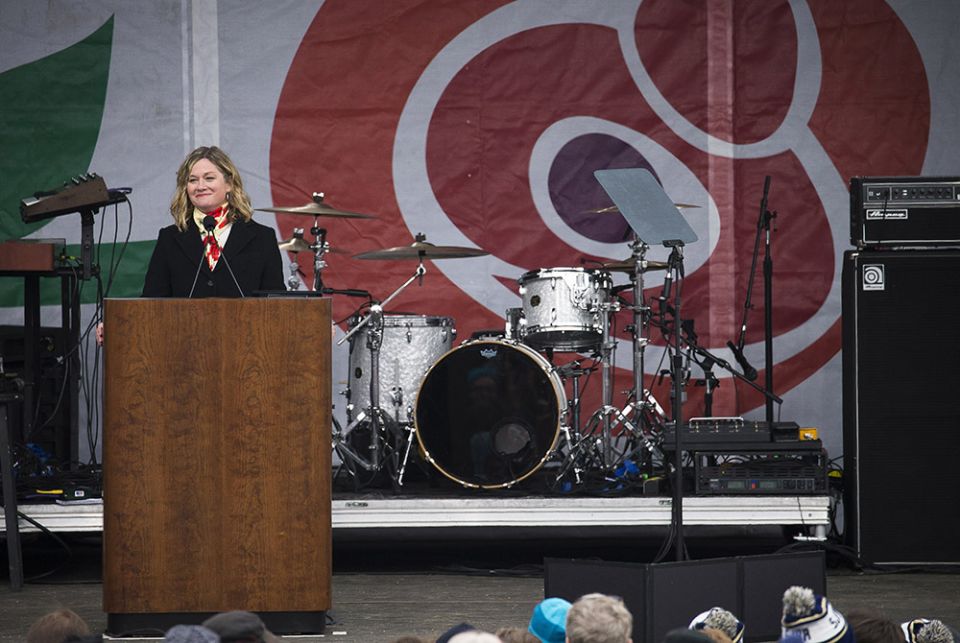 Jeanne Mancini, president of March for Life, speaks Jan. 18, 2019, during the annual March for Life rally in Washington. (CNS/Tyler Orsburn) Jeanne Mancini, president of March for Life, speaks Jan. 18, 2019, during the annual March for Life rally in Washington. (CNS/Tyler Orsburn)