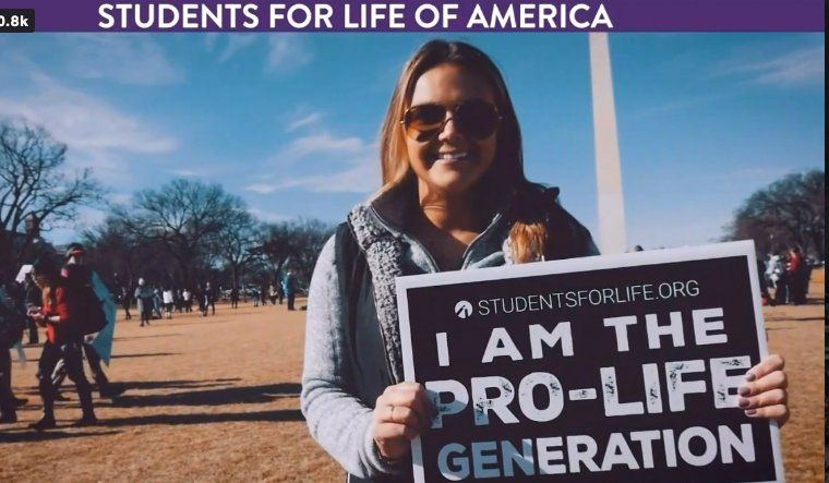 This is a screenshot of a pro-lifer on the National Mall was projected during the virtual March for Life rally in Washington Jan. 29, 2021. (CNS screenshot/March for Life)