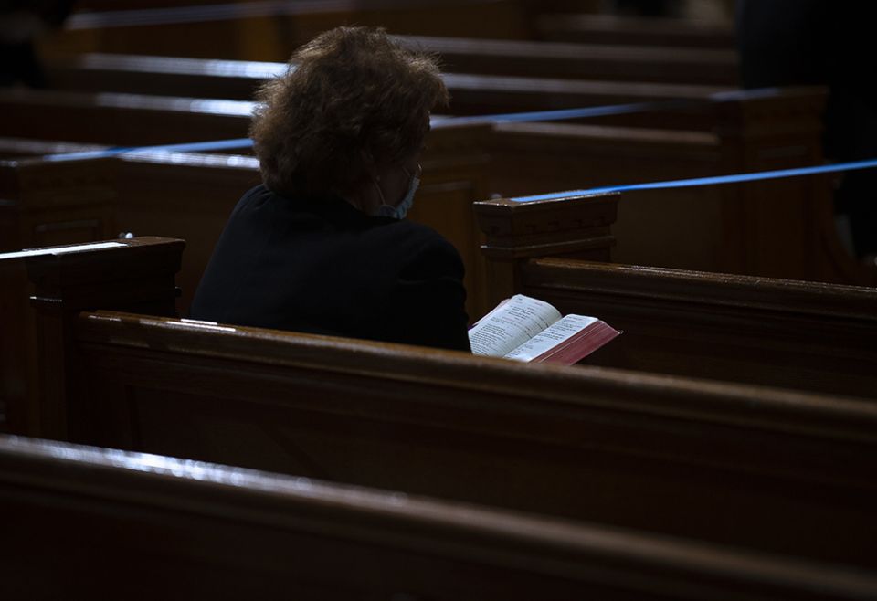 A woman reads the Bible before Mass at the Basilica of the National Shrine of the Immaculate Conception March 11, 2021, in Washington. (CNS/Tyler Orsburn) A woman reads the Bible before Mass at the Basilica of the National Shrine of the Immaculate Conception March 11, 2021, in Washington. (CNS/Tyler Orsburn)