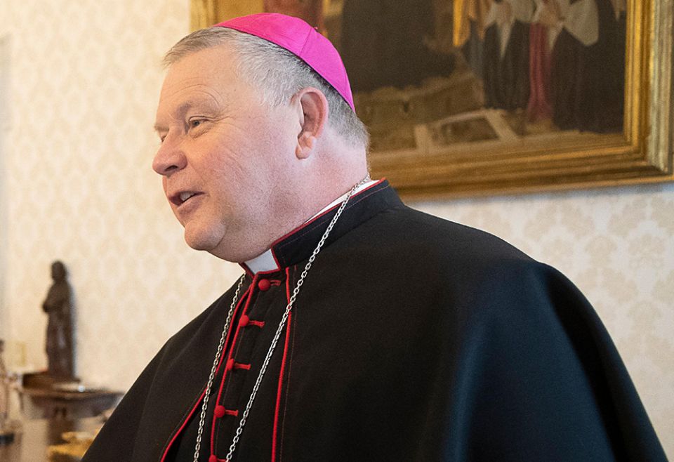 Bishop Richard Stika of Knoxville, Tennessee, is seen Dec. 3, 2019, at the Vatican. (CNS/Vatican Media) Bishop Richard Stika of Knoxville, Tennessee, is seen Dec. 3, 2019, at the Vatican. (CNS/Vatican Media)